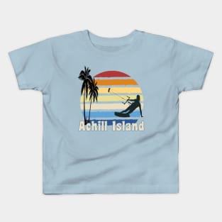 Achill Island Ireland Kitesurfing Kite surfer Beach Kids T-Shirt